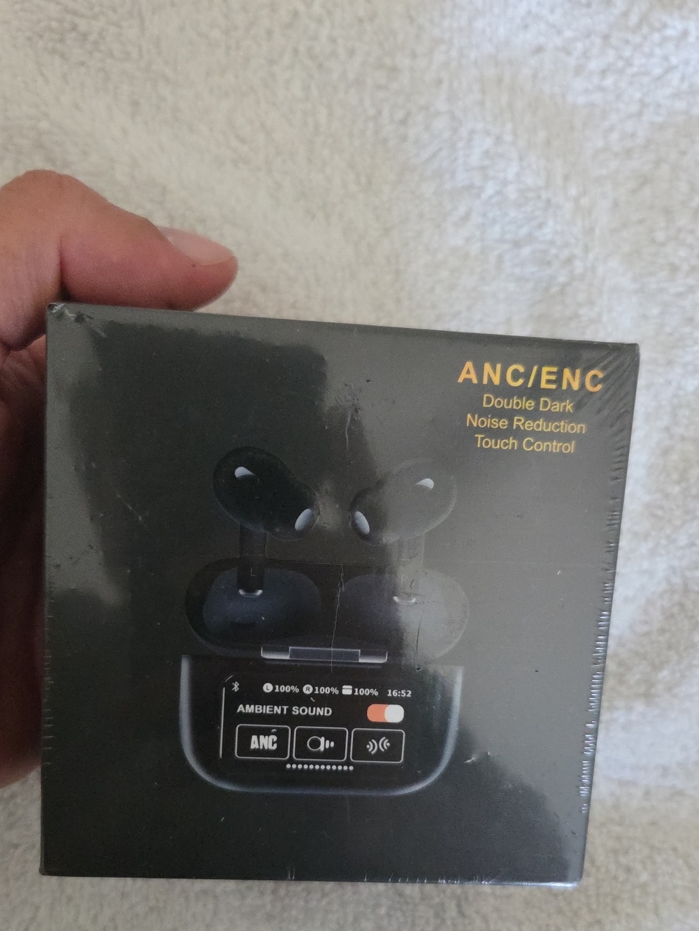 True Wireless ANC Earbuds with Charging Case - Black